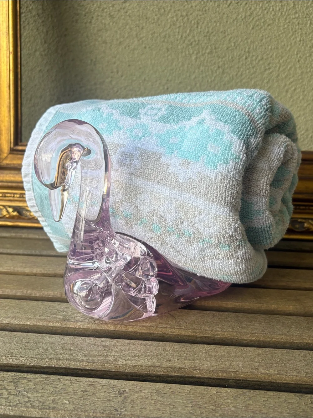 Pink Acrylic Swan Sculpture - Elegant Home Art Accent